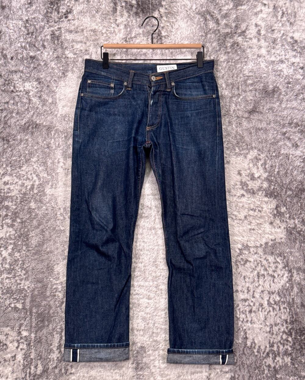 Gustin Straight Fit Jeans 32 x 29 Mens Selvedge Raw Denim